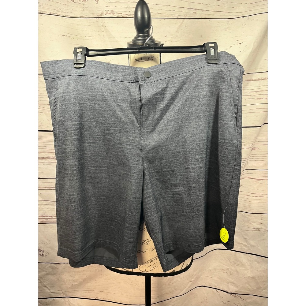 Tek Gear Mens DryTek Woven Hybrid‎ Shorts Iron Charcoal Black MT91V259RP XL NWT